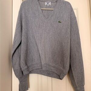 Lacoste Men’s  Light Gray V-Neck Sweater